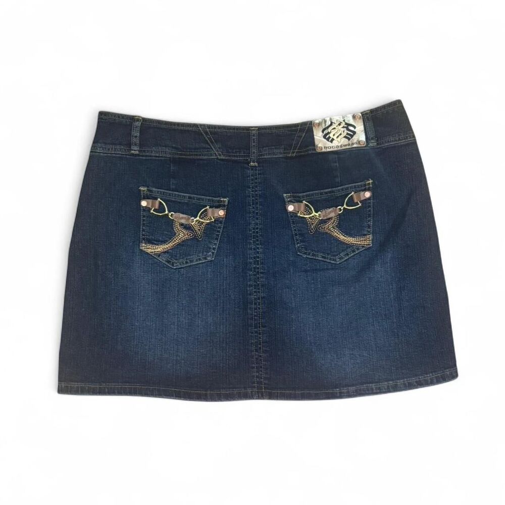 Rocawear y2k vintage mini denim skirt